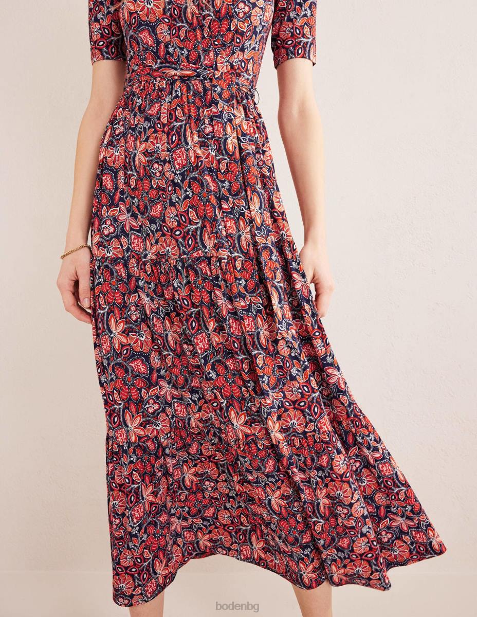 облекло Boden макси рокля от трико от трико ръжда и ориенталска лилия Жени LL681148