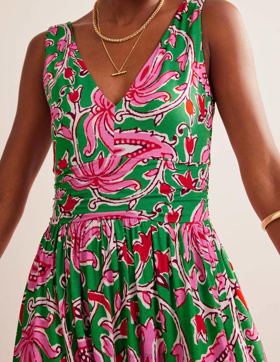 облекло Boden макси рокля от трико без ръкави липа и ботаническа лоза Жени LL681151