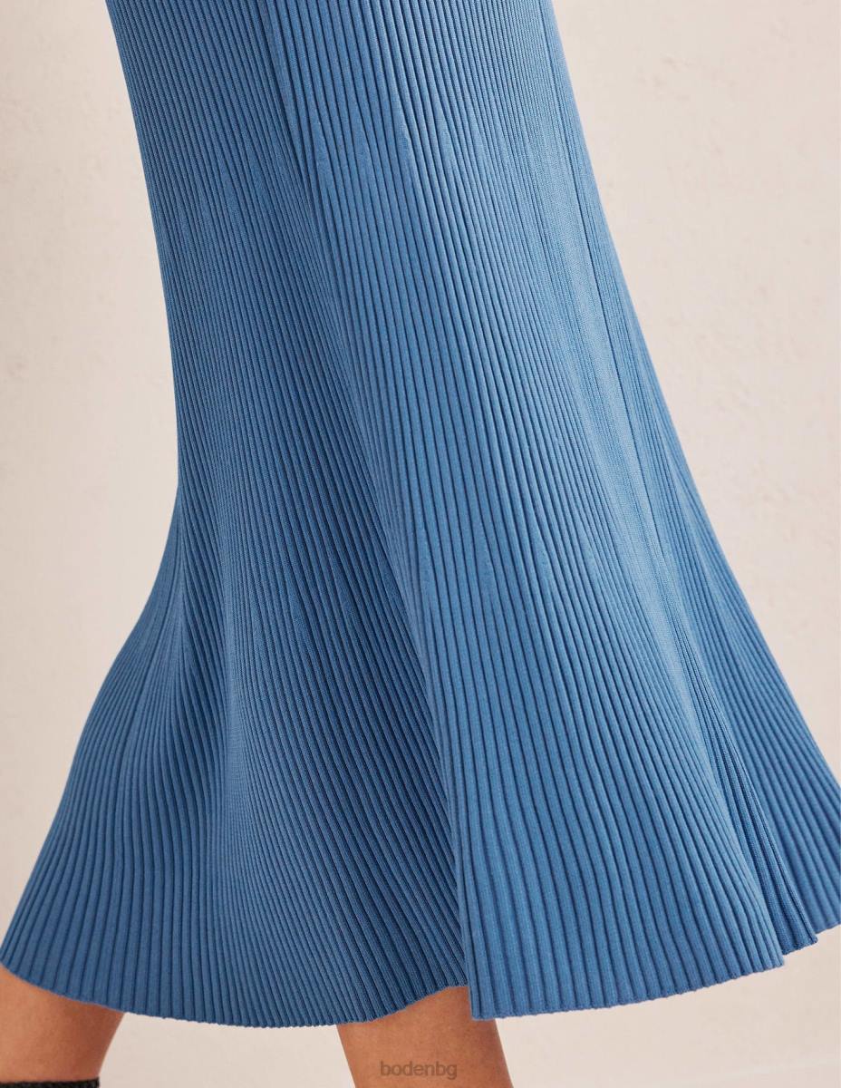 облекло Boden ъглова имперска плетена рокля порцеланово синьо Жени LL681156