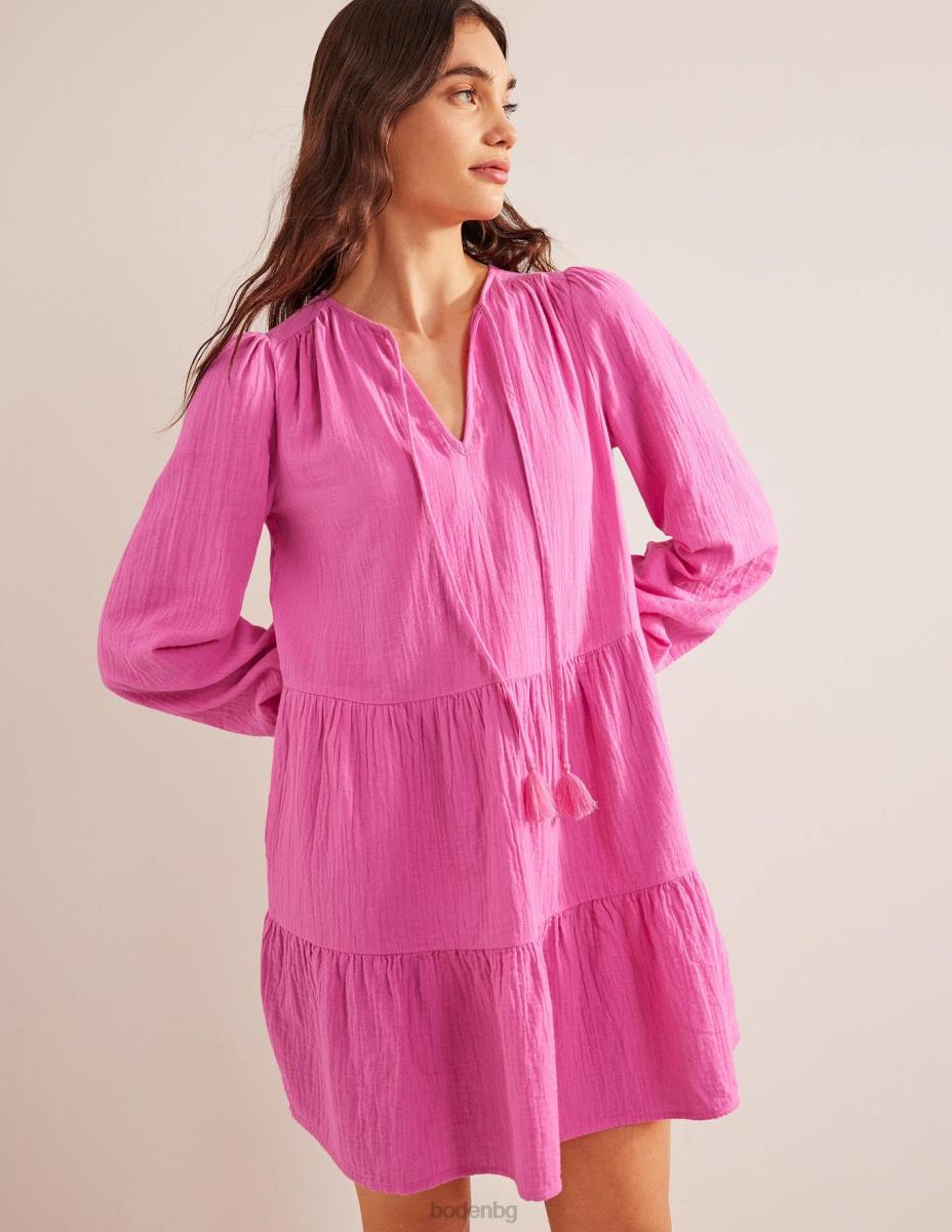 облекло Boden мини рокля от тензух фестивално розово Жени LL681162
