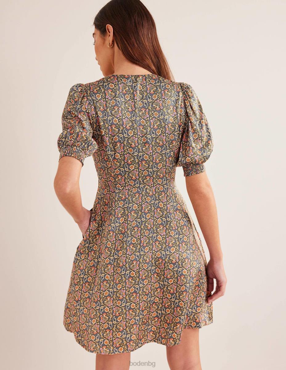 облекло Boden сатенена чаена рокля нощна сянка и пейсли Жени LL681163