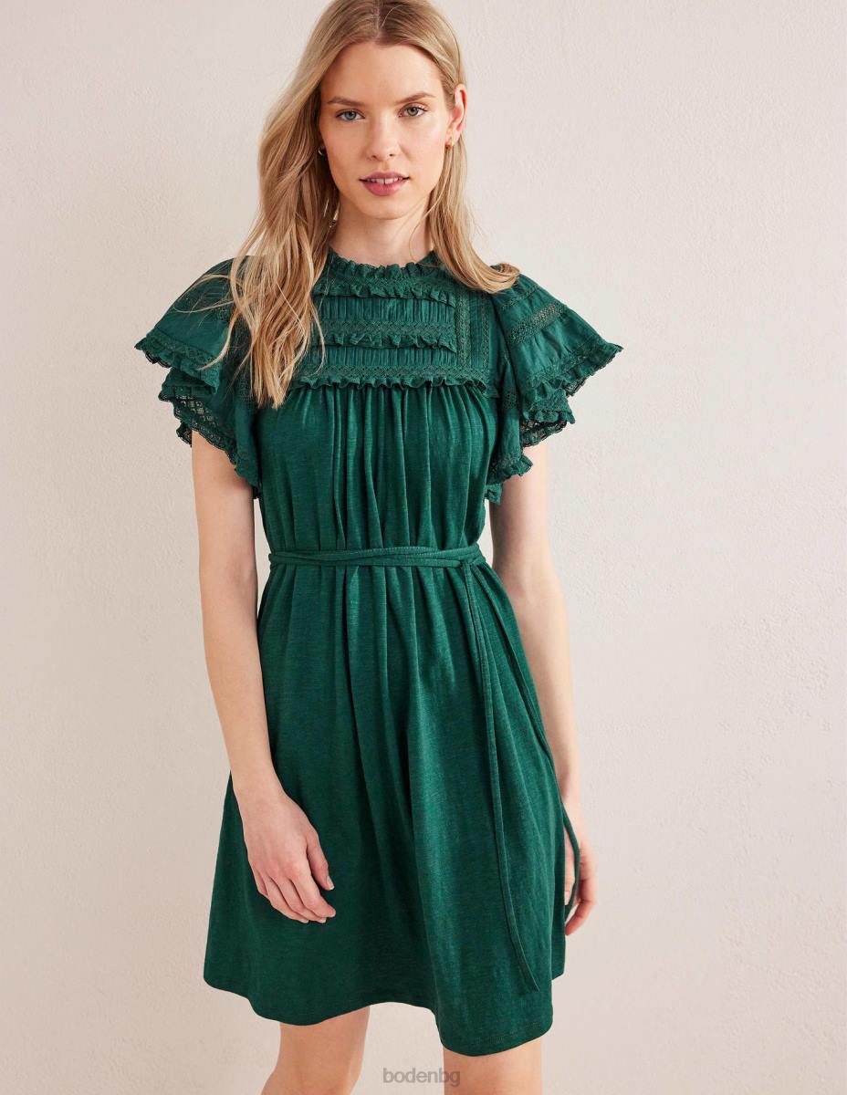 облекло Boden мини рокля от трико с детайли изумрудена нощ Жени LL681176