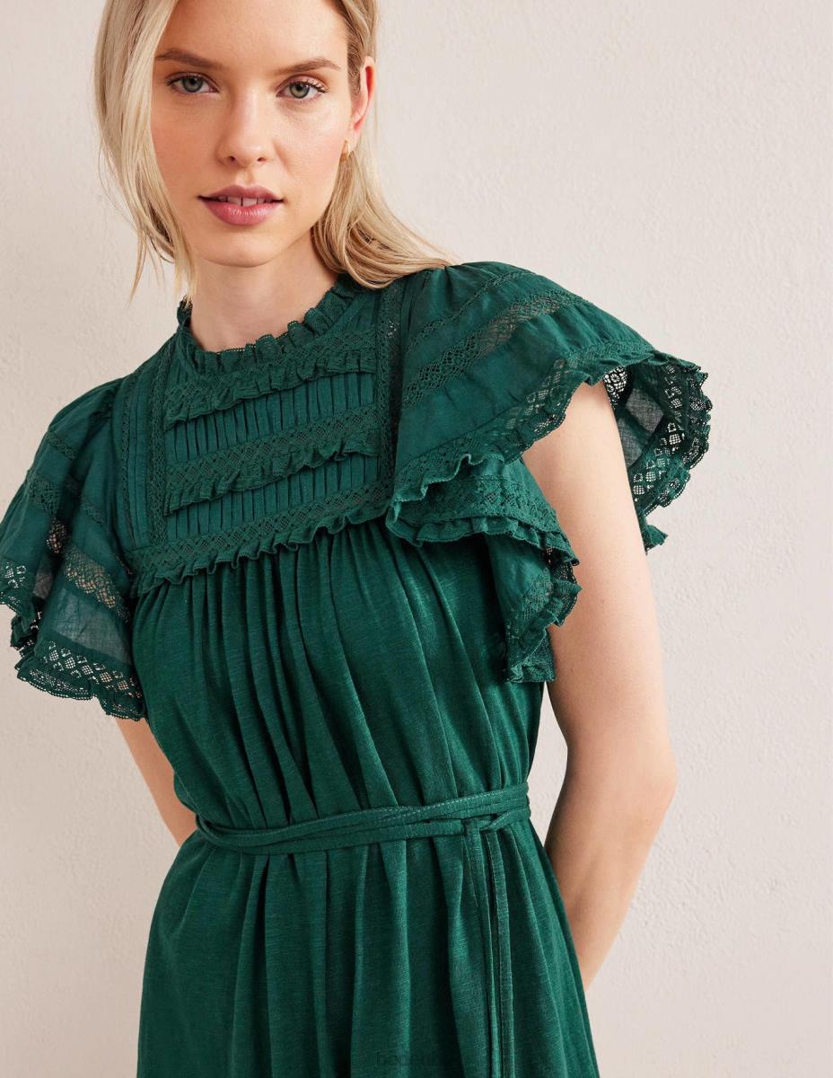 облекло Boden мини рокля от трико с детайли изумрудена нощ Жени LL681176