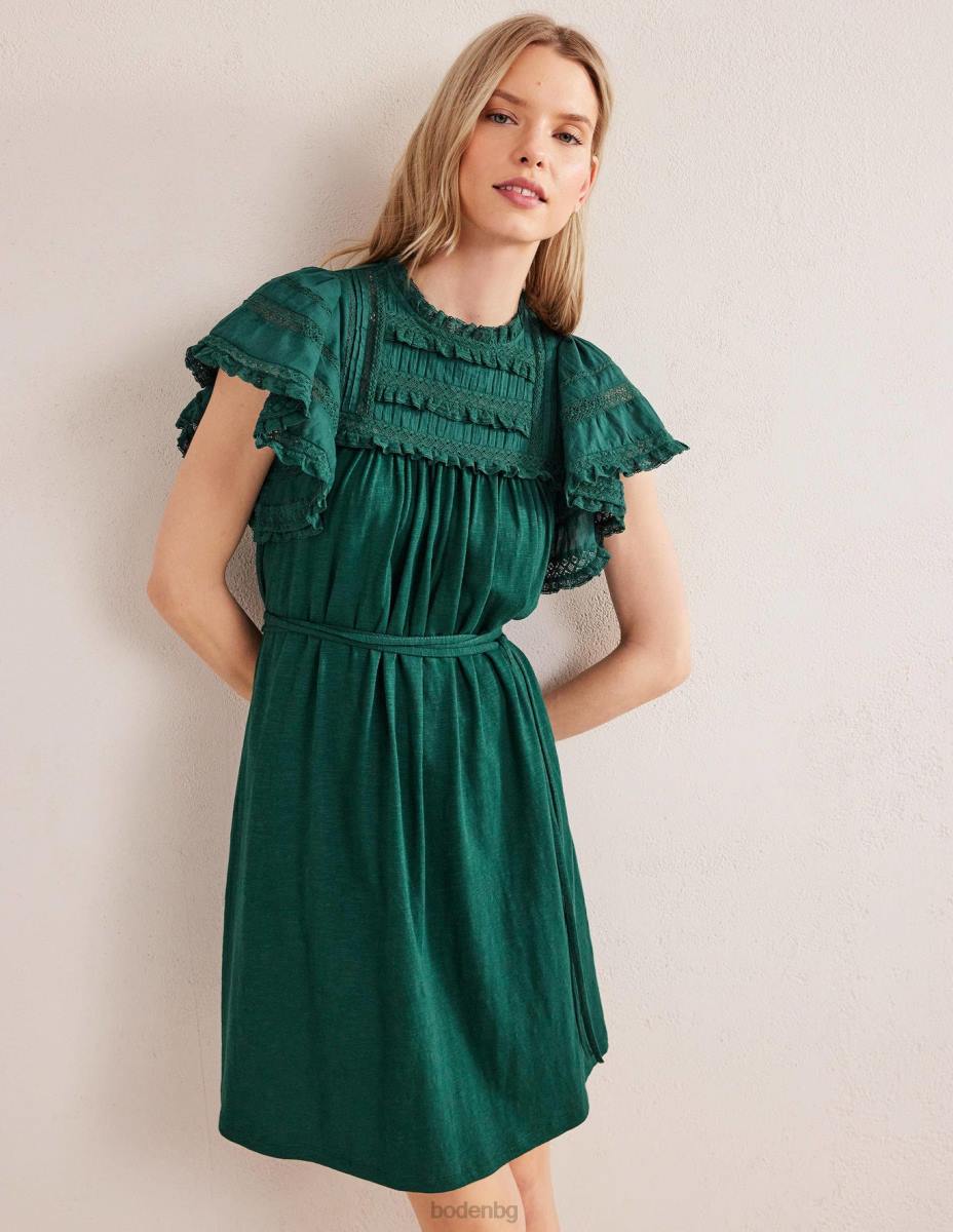 облекло Boden мини рокля от трико с детайли изумрудена нощ Жени LL681176