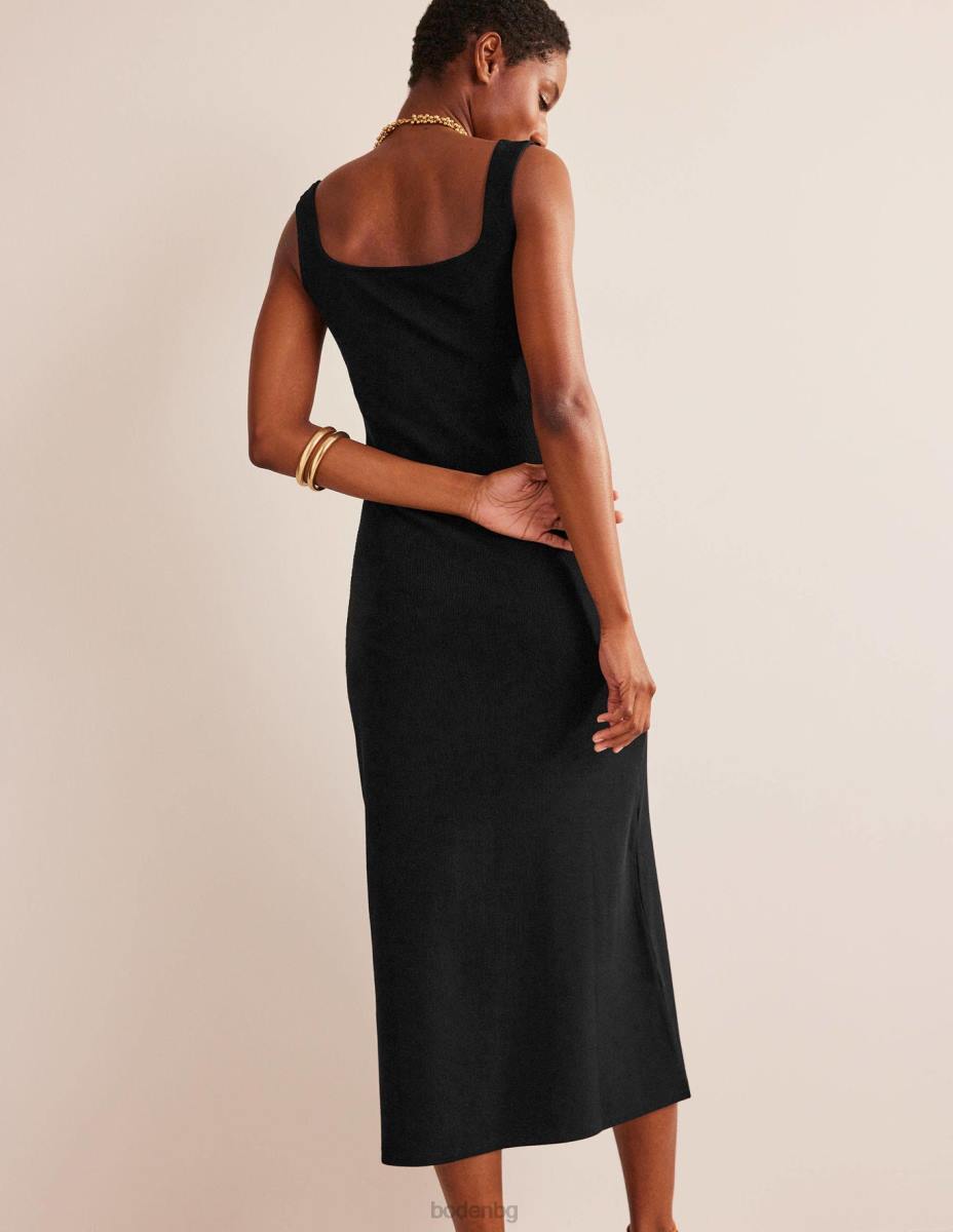 облекло Boden макси рокля от трико с презрамки черен Жени LL681180