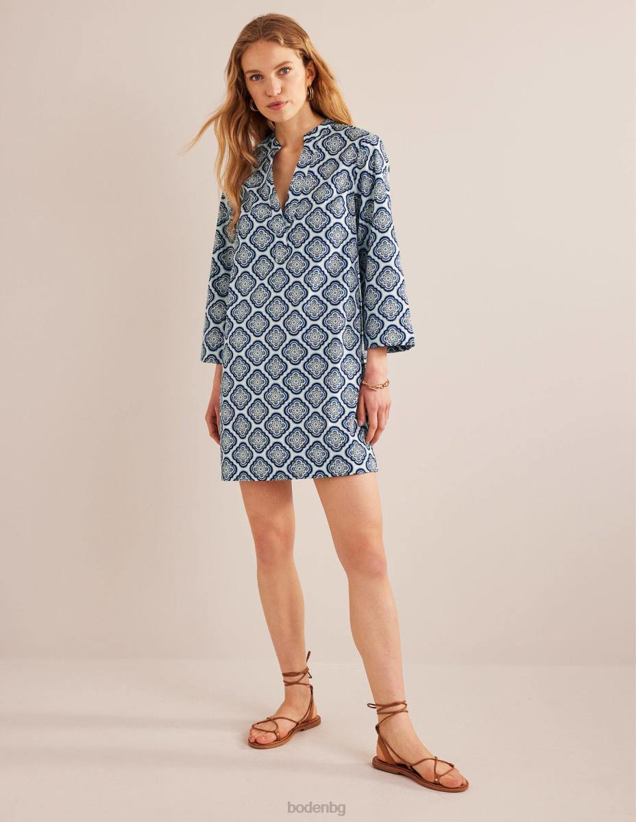 облекло Boden мини рокля с деколте небесно син и растителен руж Жени LL681190