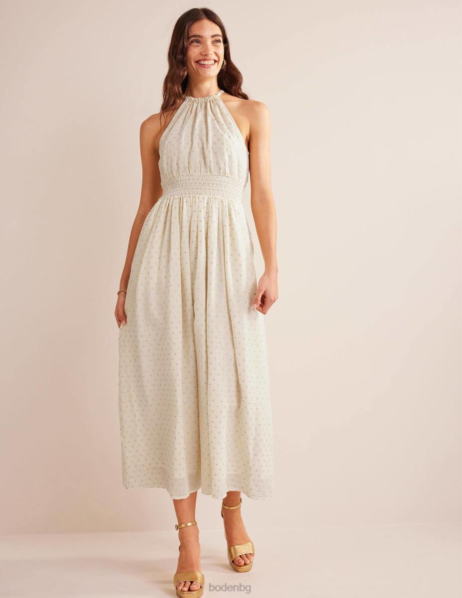 облекло Boden макси рокля с метален детайл клипс от слонова кост и злато Жени LL681247