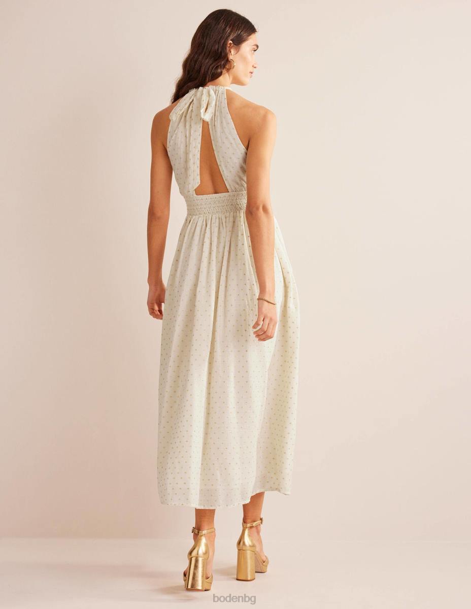 облекло Boden макси рокля с метален детайл клипс от слонова кост и злато Жени LL681247