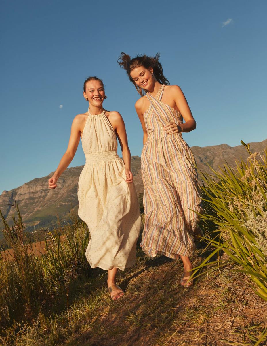 облекло Boden макси рокля с метален детайл клипс от слонова кост и злато Жени LL681247