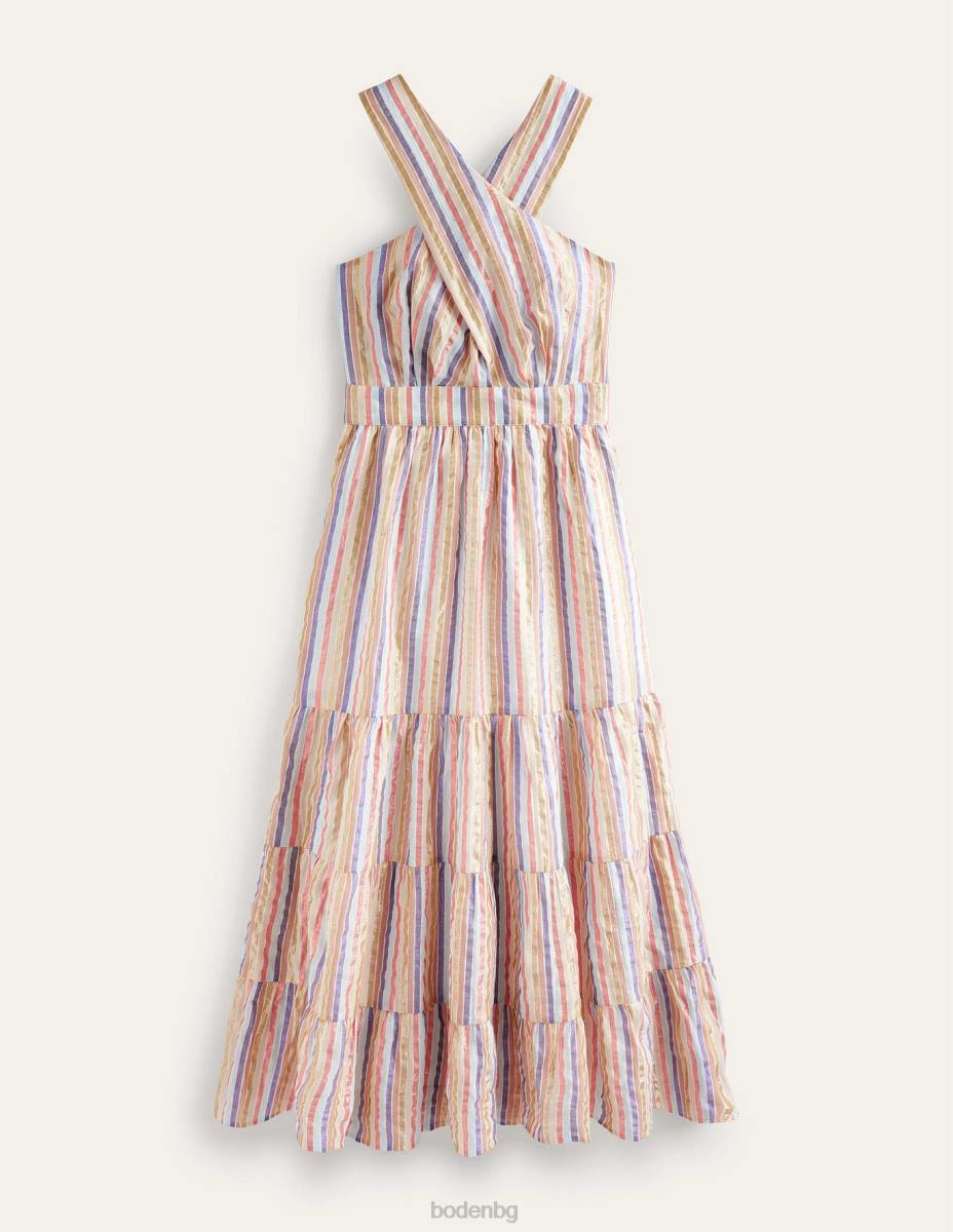 облекло Boden макси рокля с метални райета метални многоленти Жени LL681261