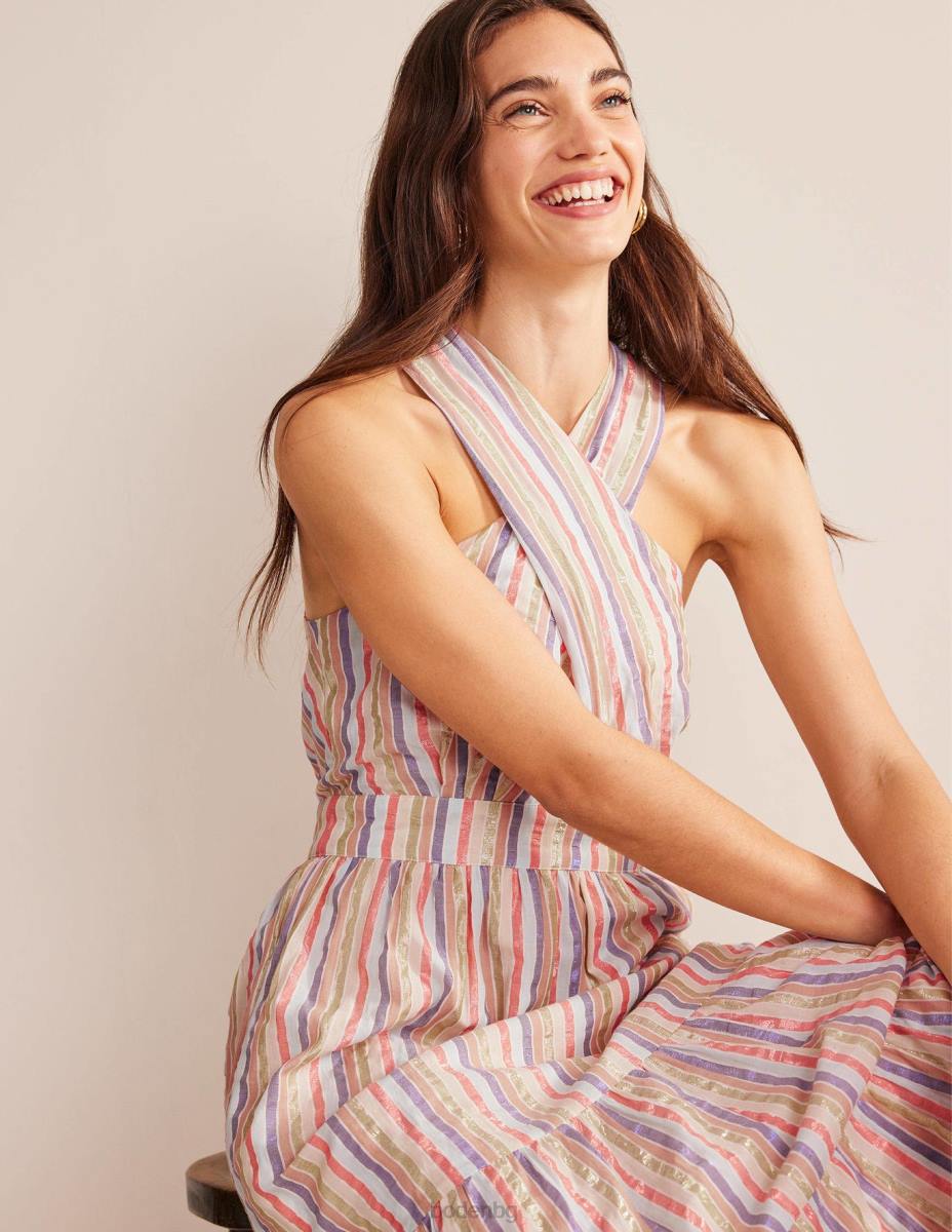 облекло Boden макси рокля с метални райета метални многоленти Жени LL681261