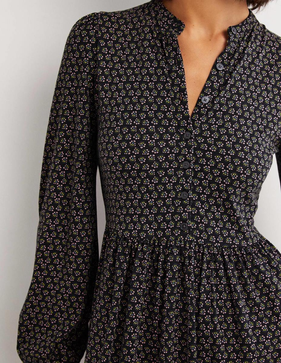 облекло Boden миди рокля от трико с копчета черна и диамантена пъпка Жени LL681268