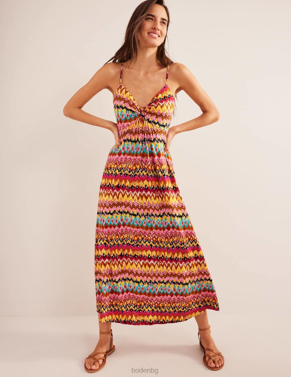 облекло Boden макси рокля от трико с презрамки мулти и текстуриран икат Жени LL681270