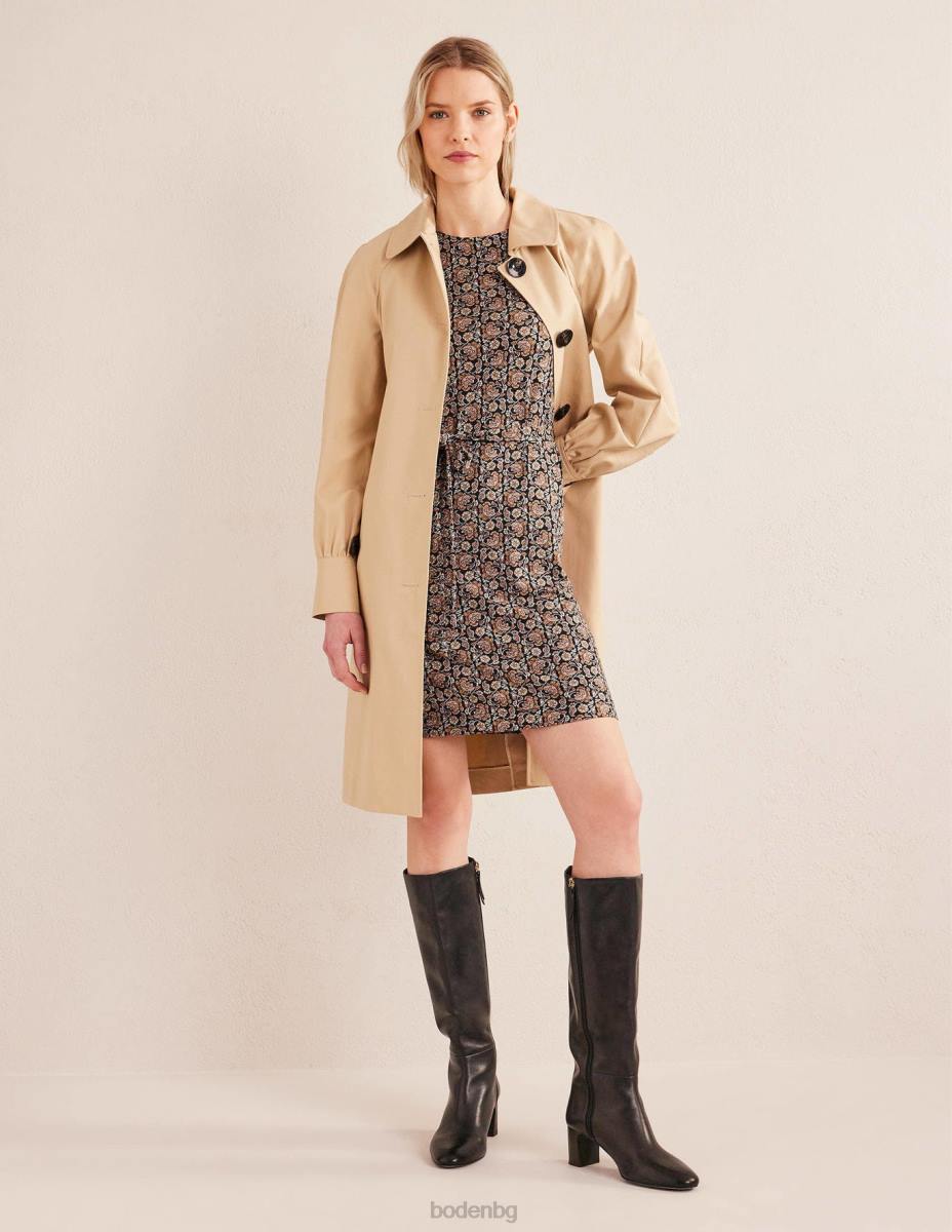 облекло Boden мини рокля от трико с възли черен и блок пейсли Жени LL681272