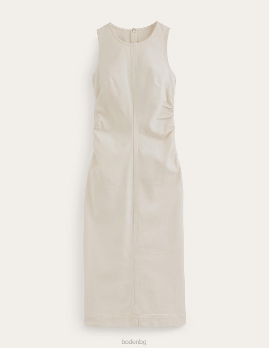 облекло Boden миди рокля с колони отстрани екрю деним Жени LL681304