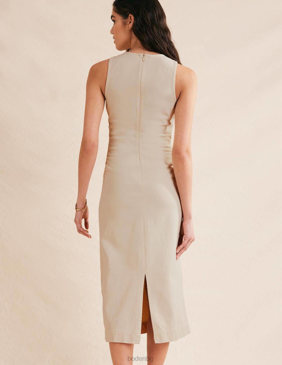 облекло Boden миди рокля с колони отстрани екрю деним Жени LL681304