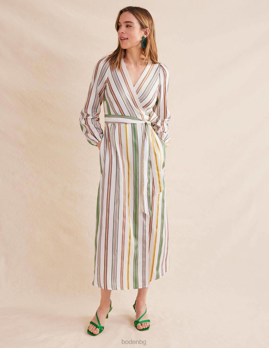 облекло Boden макси рокля с раирана обвивка много и райета Жени LL681328