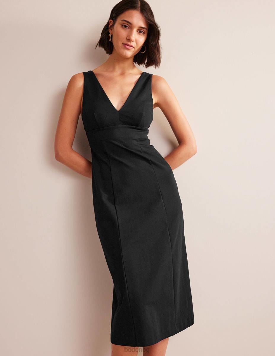 облекло Boden миди рокля от трико с презрамки на гърба черен Жени LL681338
