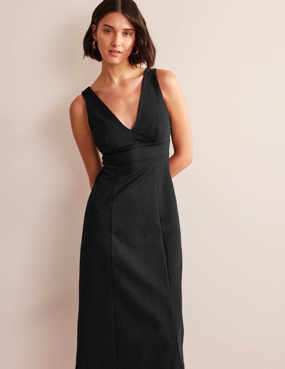 облекло Boden миди рокля от трико с презрамки на гърба черен Жени LL681338