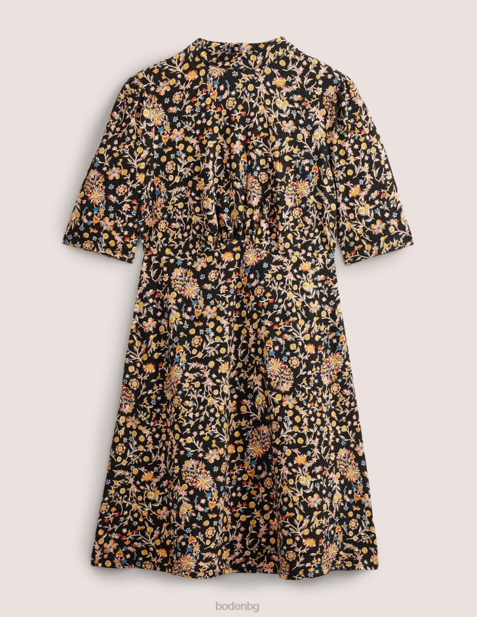 облекло Boden мини рокля от трико пейсли от черни и диви цветя Жени LL681346