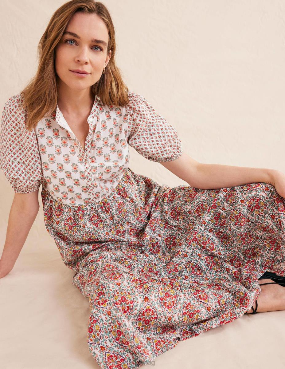 облекло Boden макси рокля с детайли на игли слонова кост и изискано цвете Жени LL681350