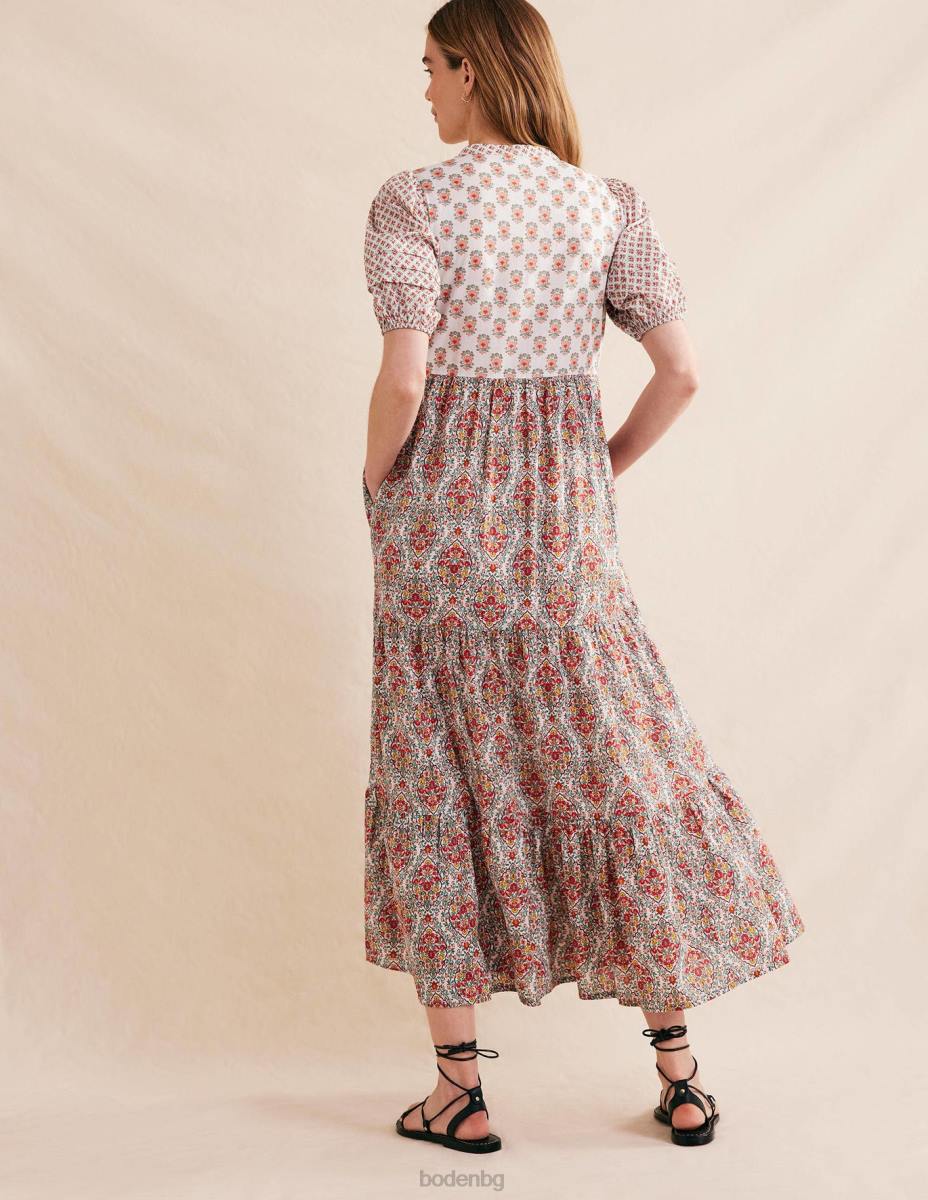 облекло Boden макси рокля с детайли на игли слонова кост и изискано цвете Жени LL681350