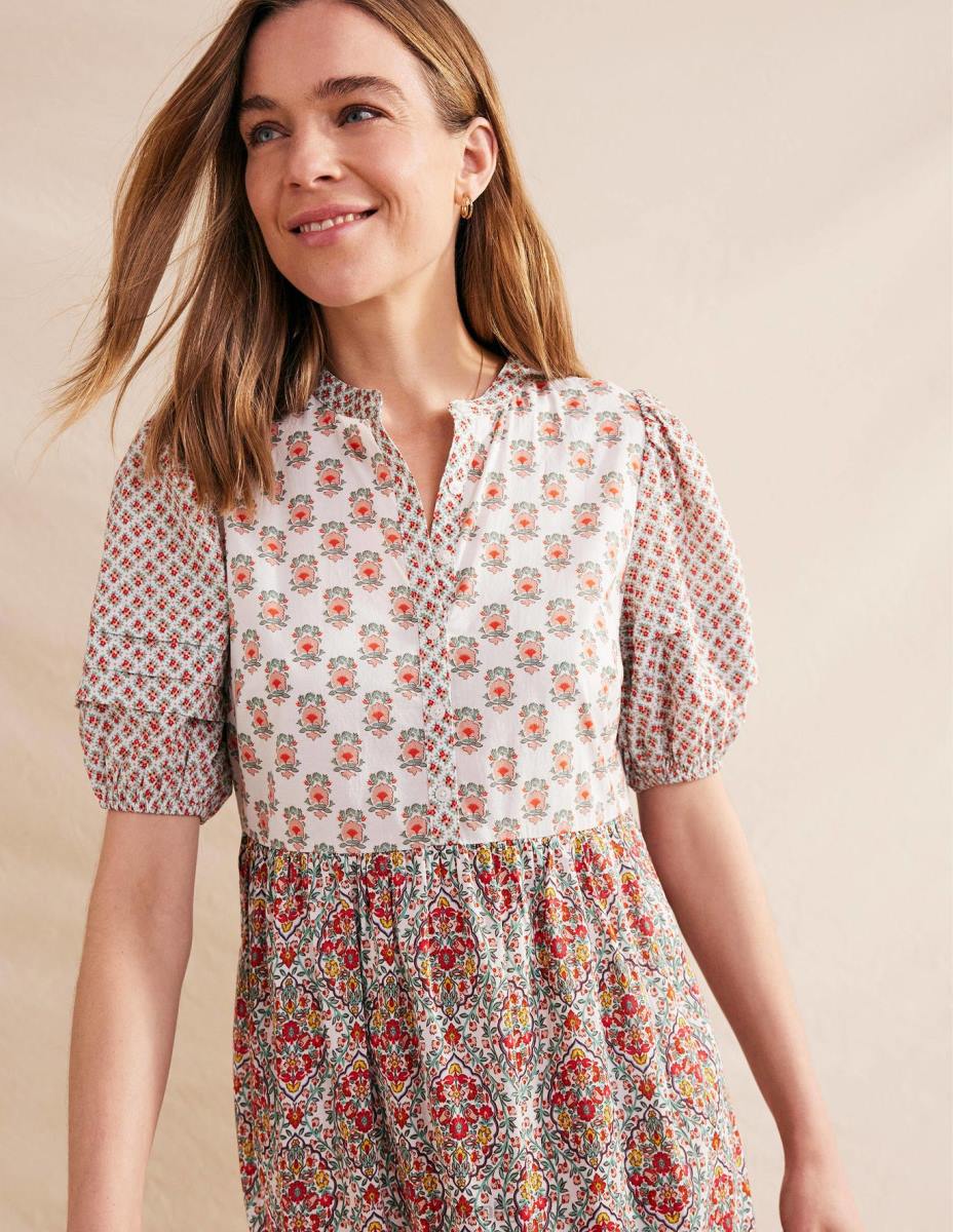 облекло Boden макси рокля с детайли на игли слонова кост и изискано цвете Жени LL681350