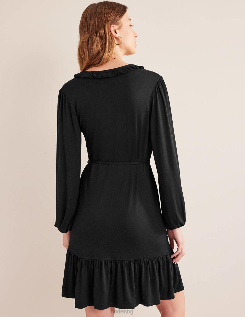 облекло Boden рокля от трико с врязана деколте черен Жени LL681363