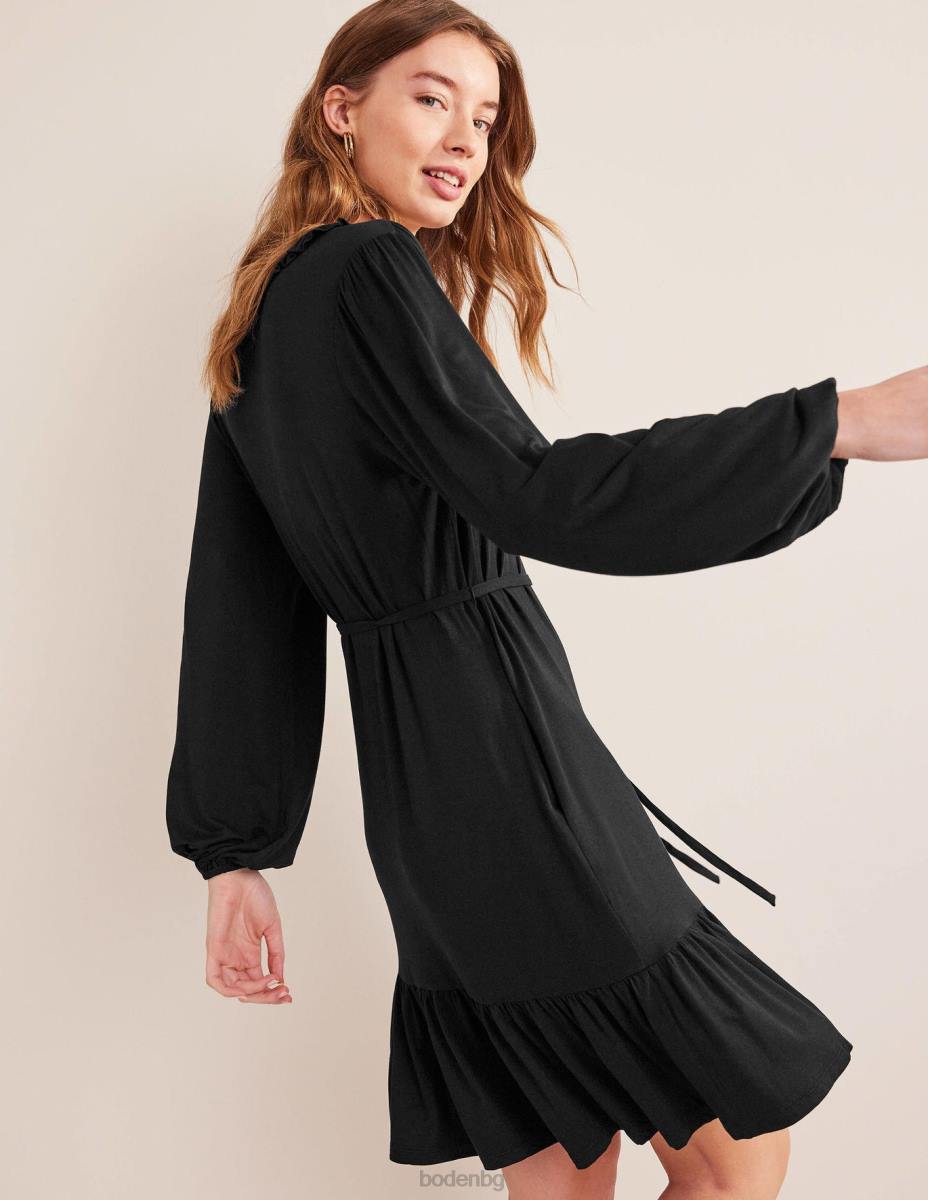 облекло Boden рокля от трико с врязана деколте черен Жени LL681363