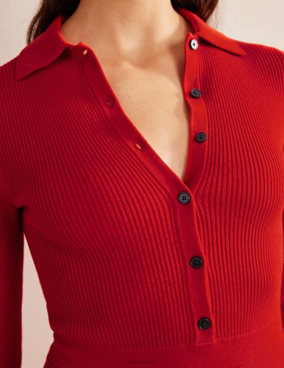 облекло Boden плетена мини рокля с ребра стълб червен Жени LL681395