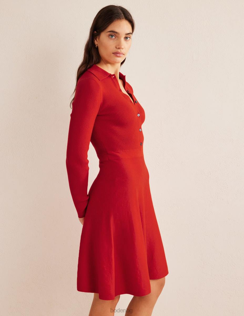 облекло Boden плетена мини рокля с ребра стълб червен Жени LL681395