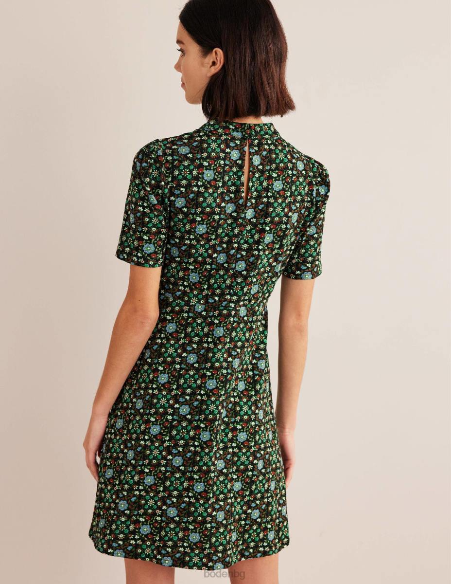 облекло Boden мини рокля от трико черна и гардения вихър Жени LL681403