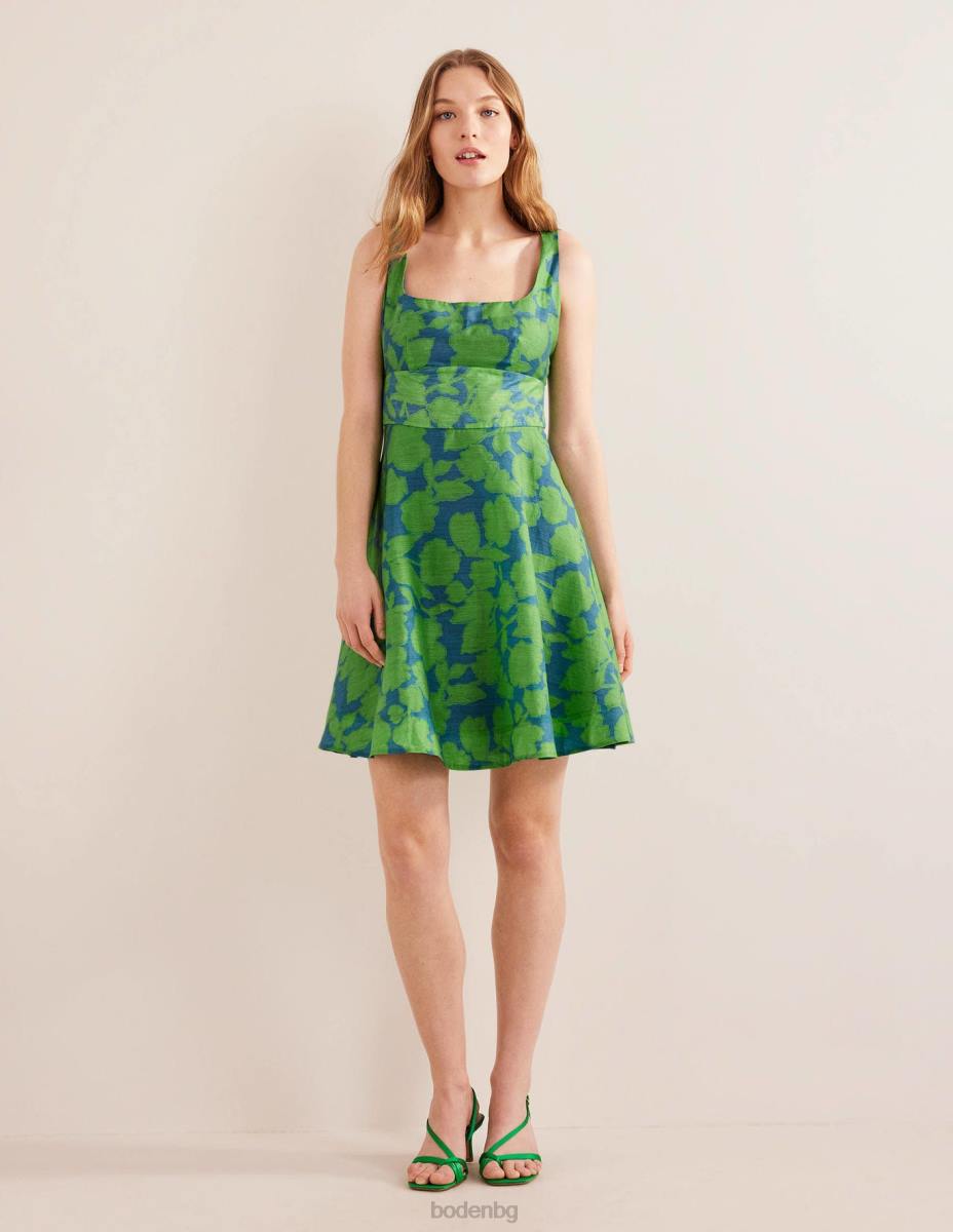 облекло Boden мини рокля от органза жасминово зелено и уиндзорски цвят Жени LL681431