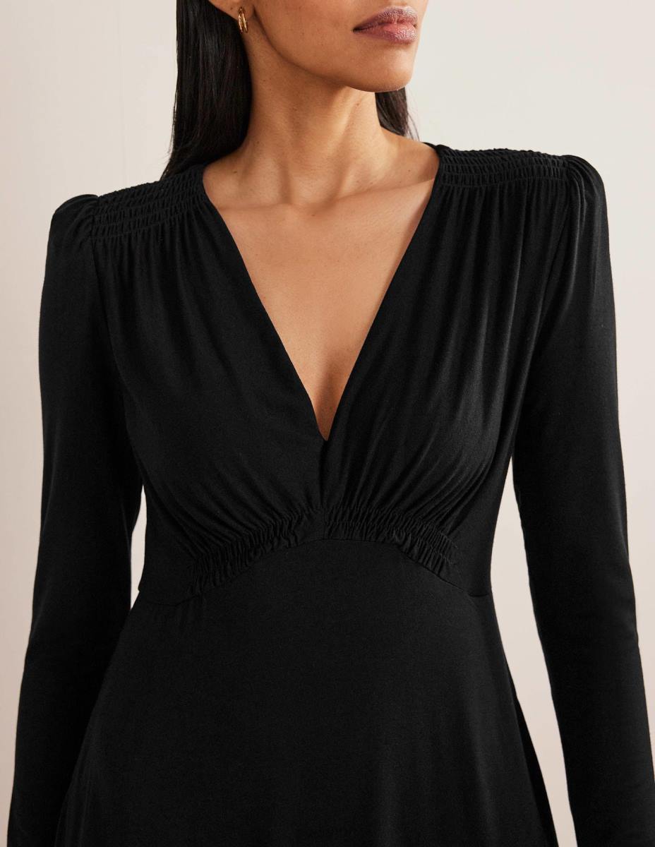 облекло Boden мини рокля за чай от трико черен Жени LL681437