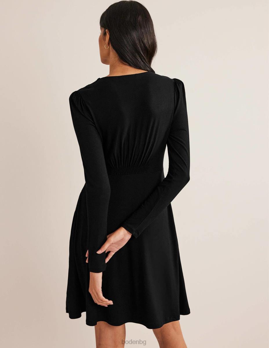 облекло Boden мини рокля за чай от трико черен Жени LL681437