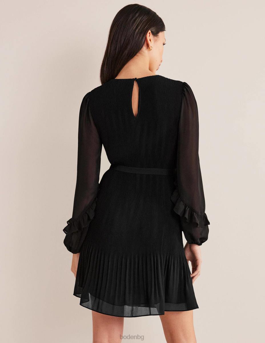 облекло Boden мини рокля от плисе черен Жени LL681441