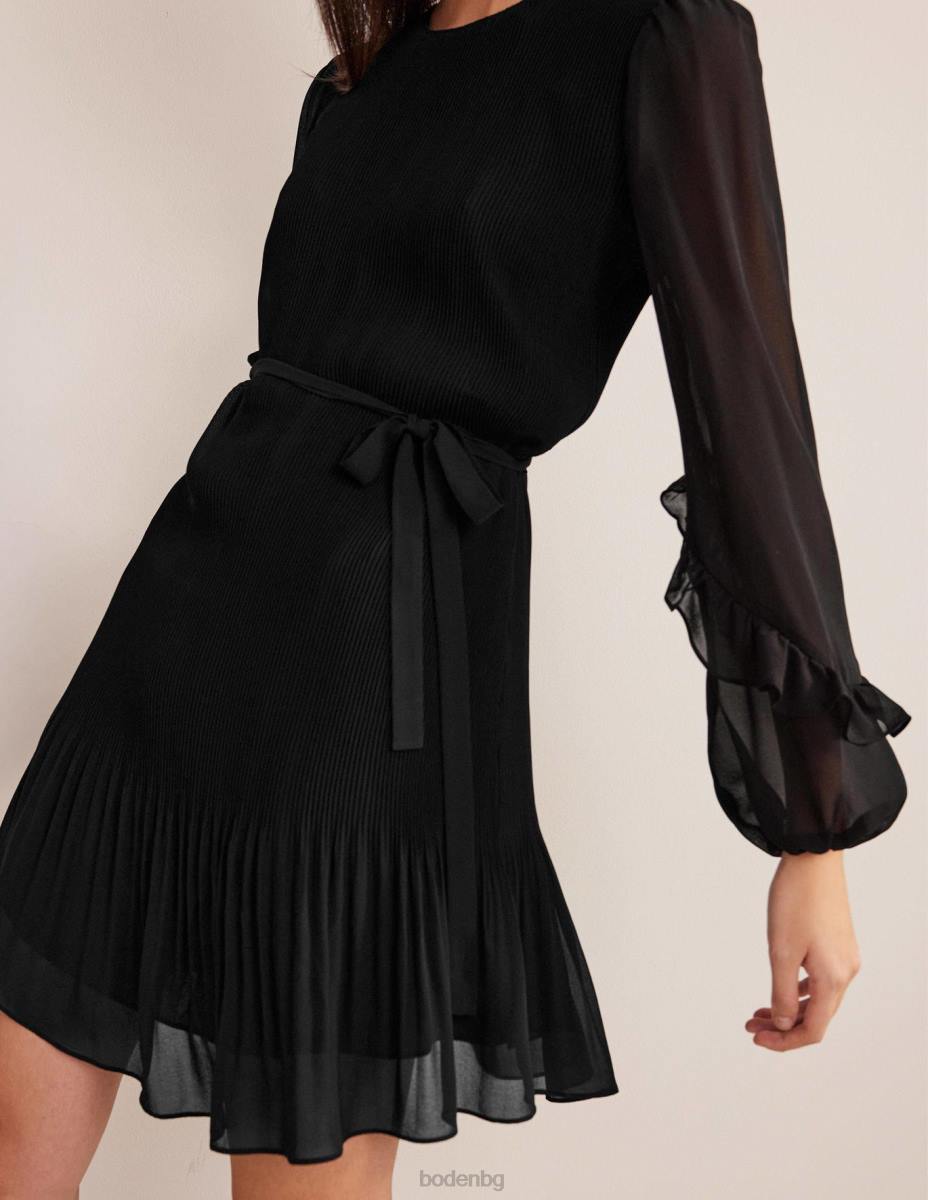 облекло Boden мини рокля от плисе черен Жени LL681441