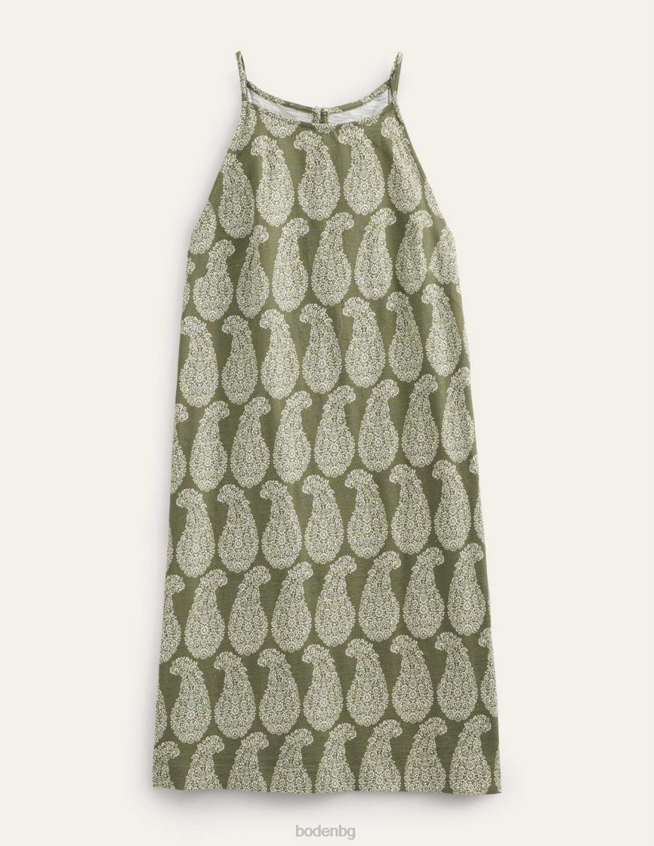 облекло Boden мини рокля от трико със състезателно деколте смърч и сладък пейсли Жени LL681448