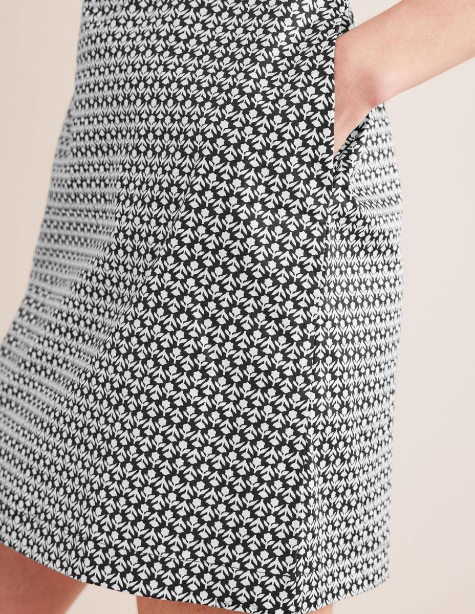 облекло Boden памучна мини рокля черен и пъпка на лале Жени LL681468