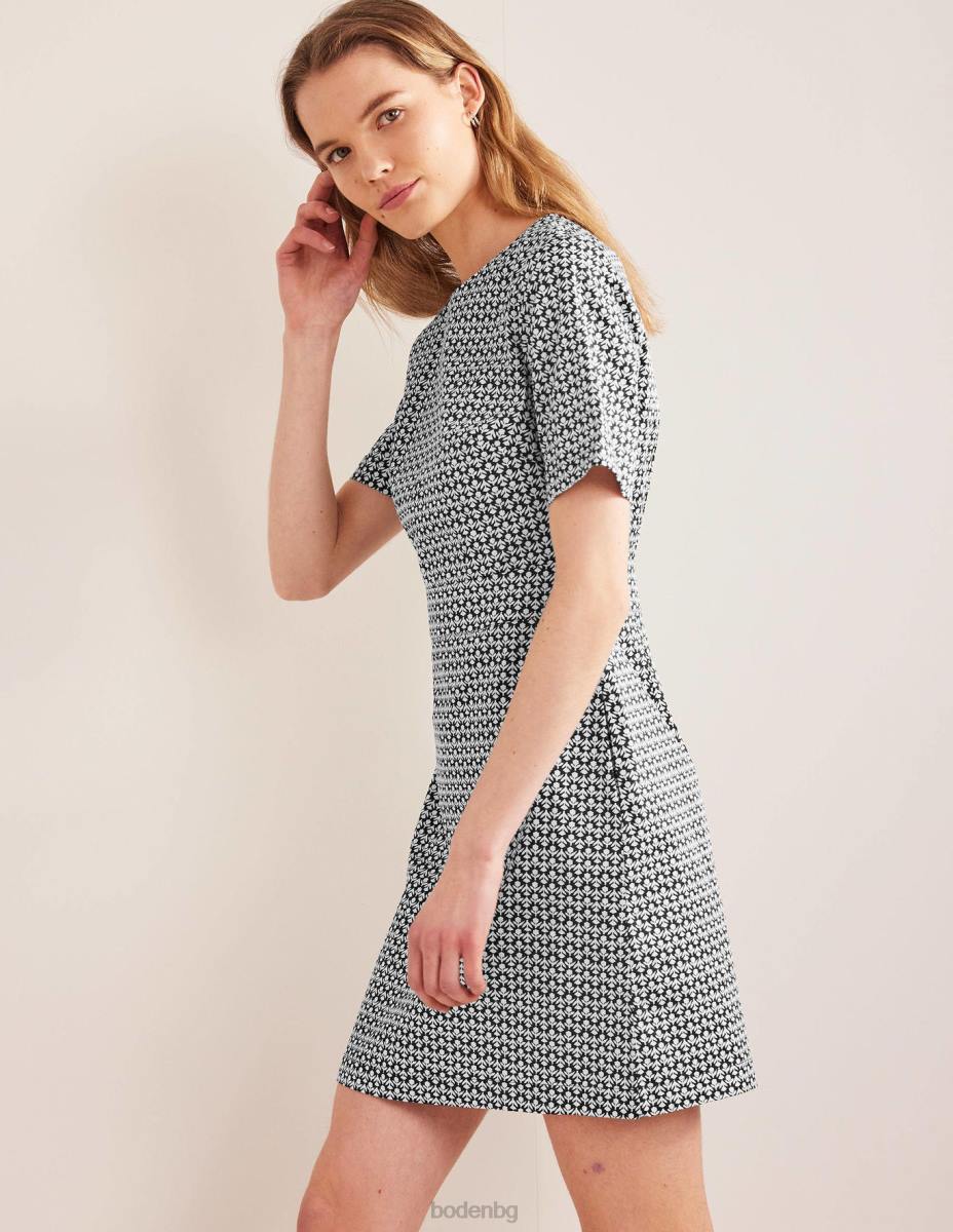 облекло Boden памучна мини рокля черен и пъпка на лале Жени LL681468