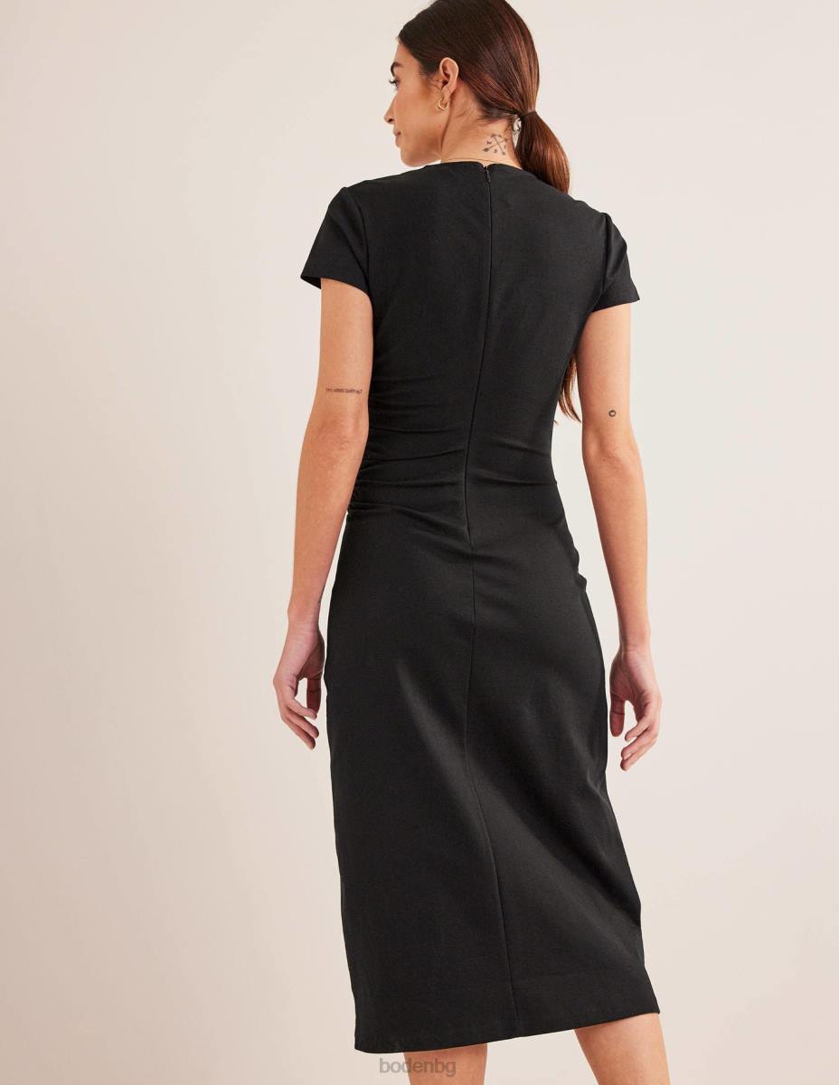 облекло Boden миди рокля от трико отстрани черен Жени LL681470