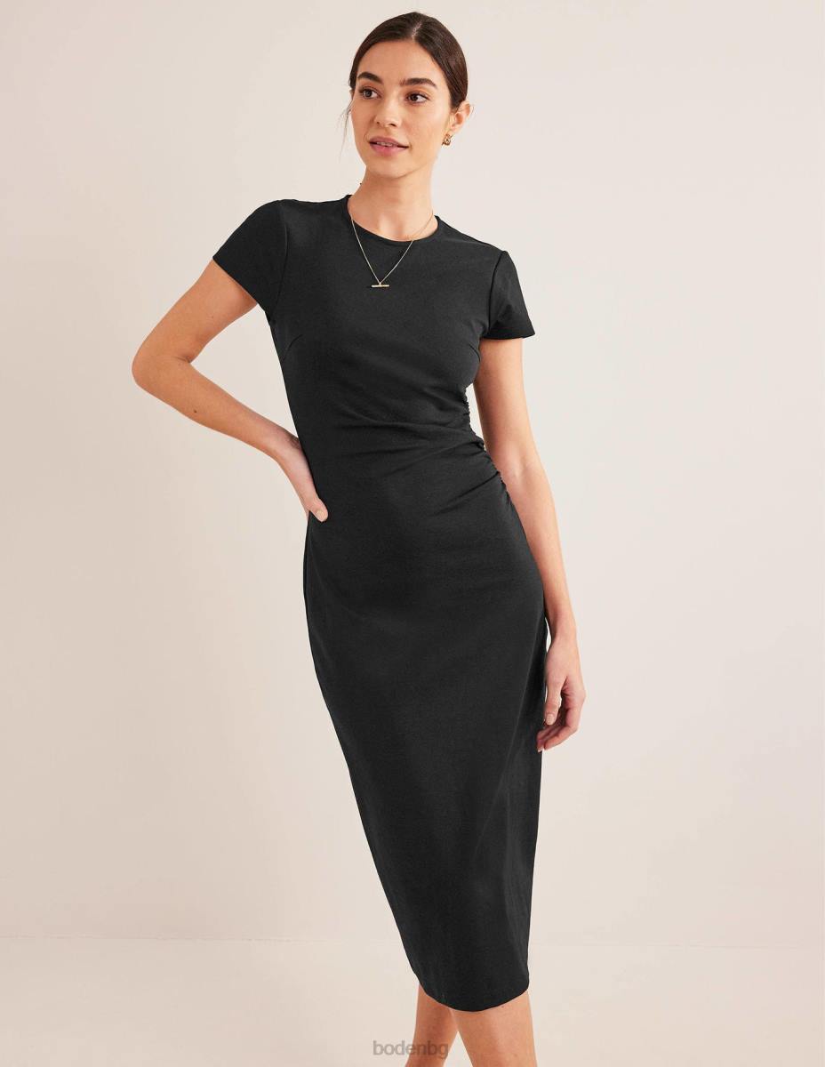 облекло Boden миди рокля от трико отстрани черен Жени LL681470