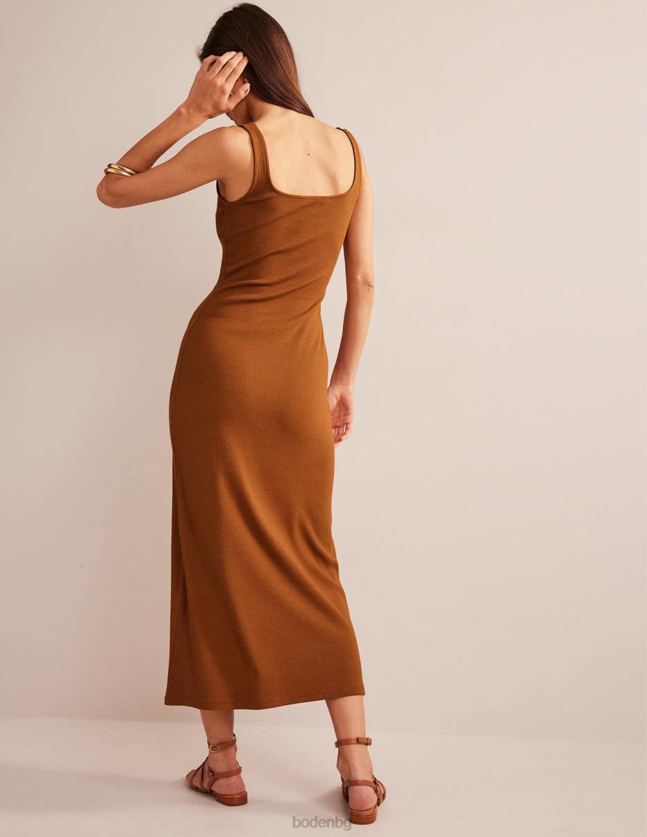 облекло Boden макси рокля от трико с презрамки тиква Жени LL681549