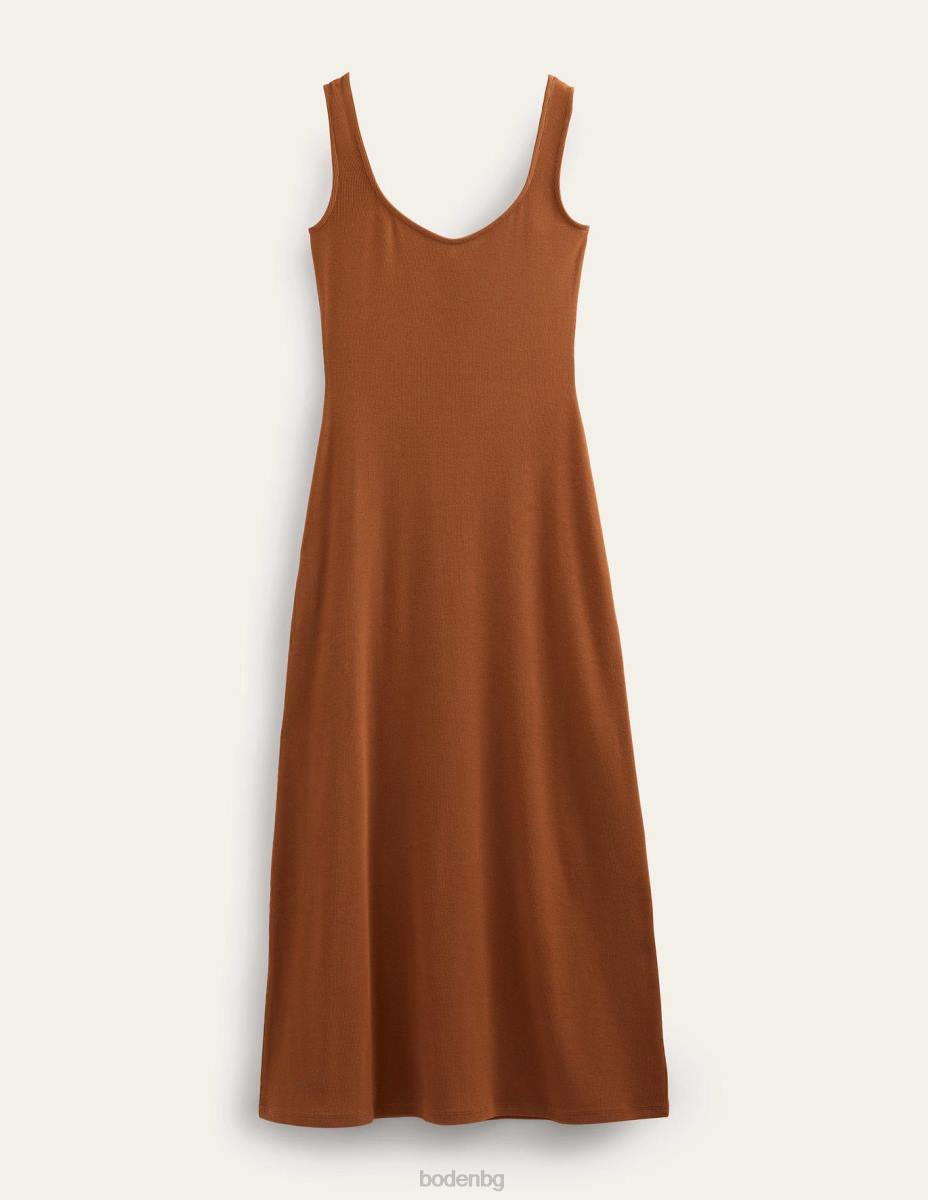 облекло Boden макси рокля от трико с презрамки тиква Жени LL681549