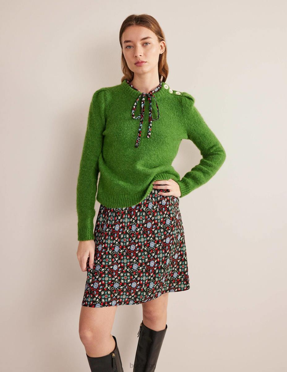 облекло Boden рокля с риза с вратовръзка черна и гардения вихър Жени LL681559