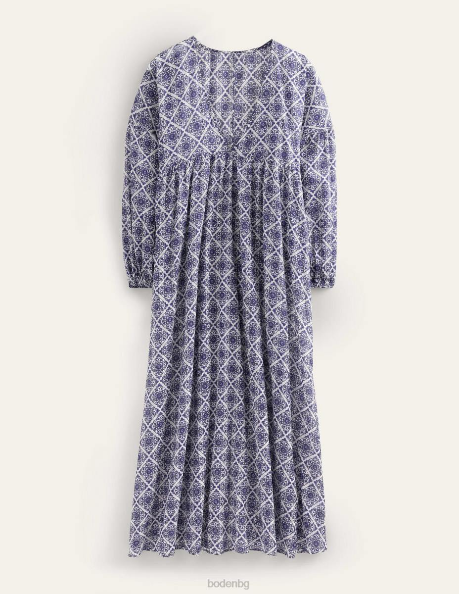 облекло Boden макси империя плажен кафтан вихър от слонова кост и флора Жени LL681567