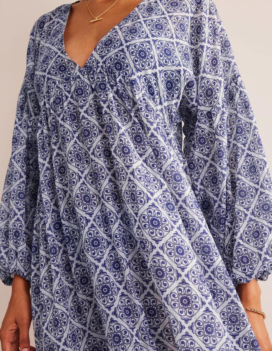 облекло Boden макси империя плажен кафтан вихър от слонова кост и флора Жени LL681567