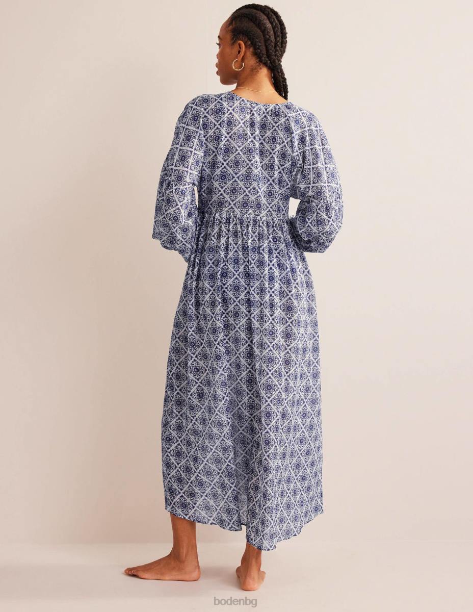 облекло Boden макси империя плажен кафтан вихър от слонова кост и флора Жени LL681567