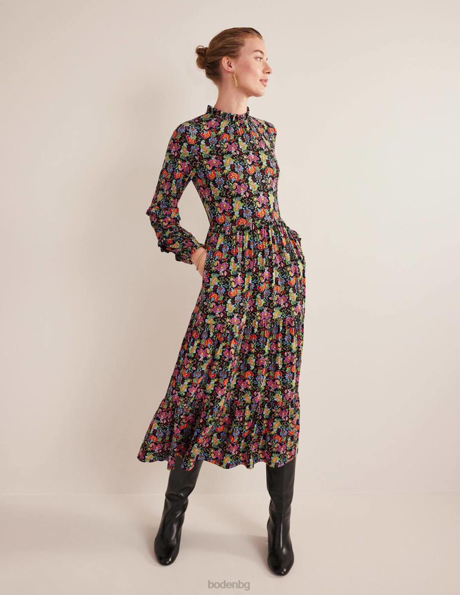 облекло Boden миди рокля от трико с вложка на нива много и карамфилова градина Жени LL681577