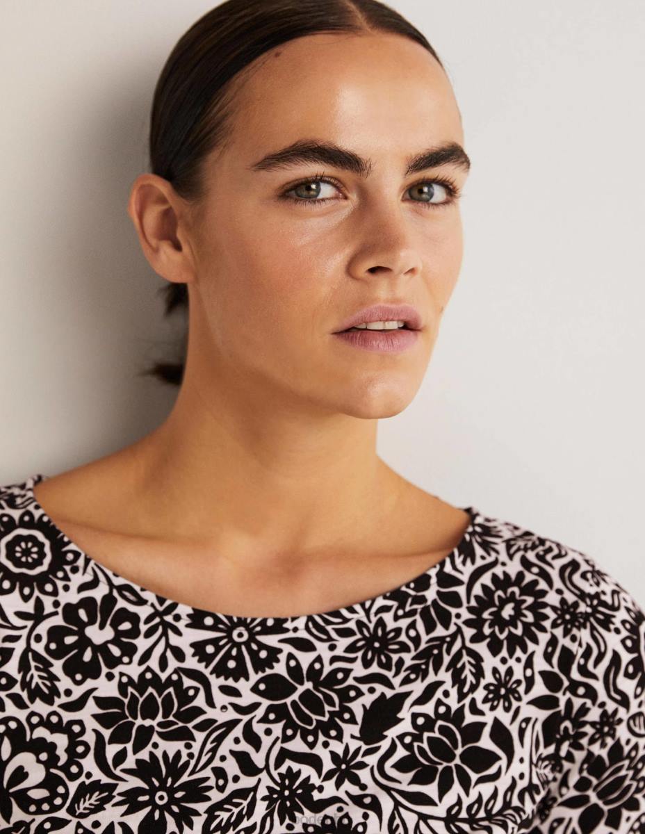 облекло Boden пени рокля от трико черен и зеленина Жени LL681626